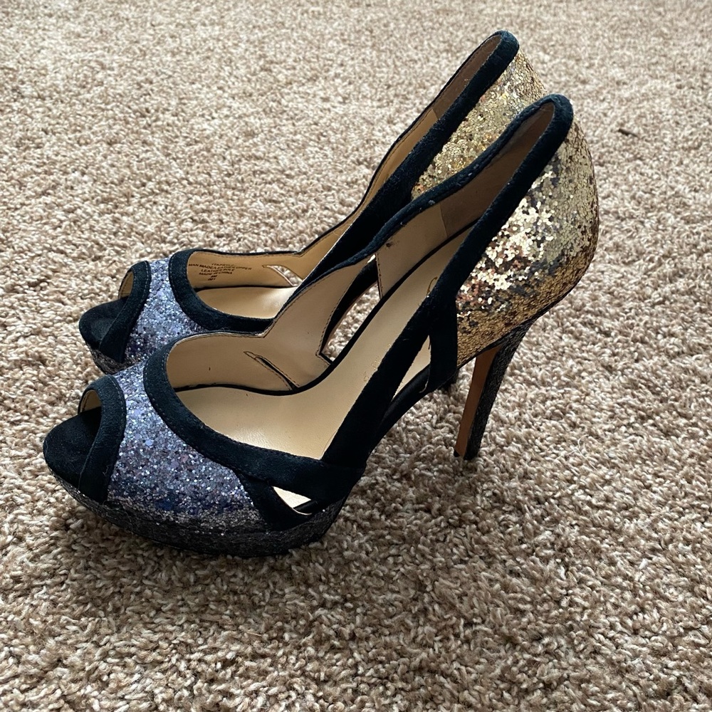 Ivanka Trump sparkle and suede stilettos